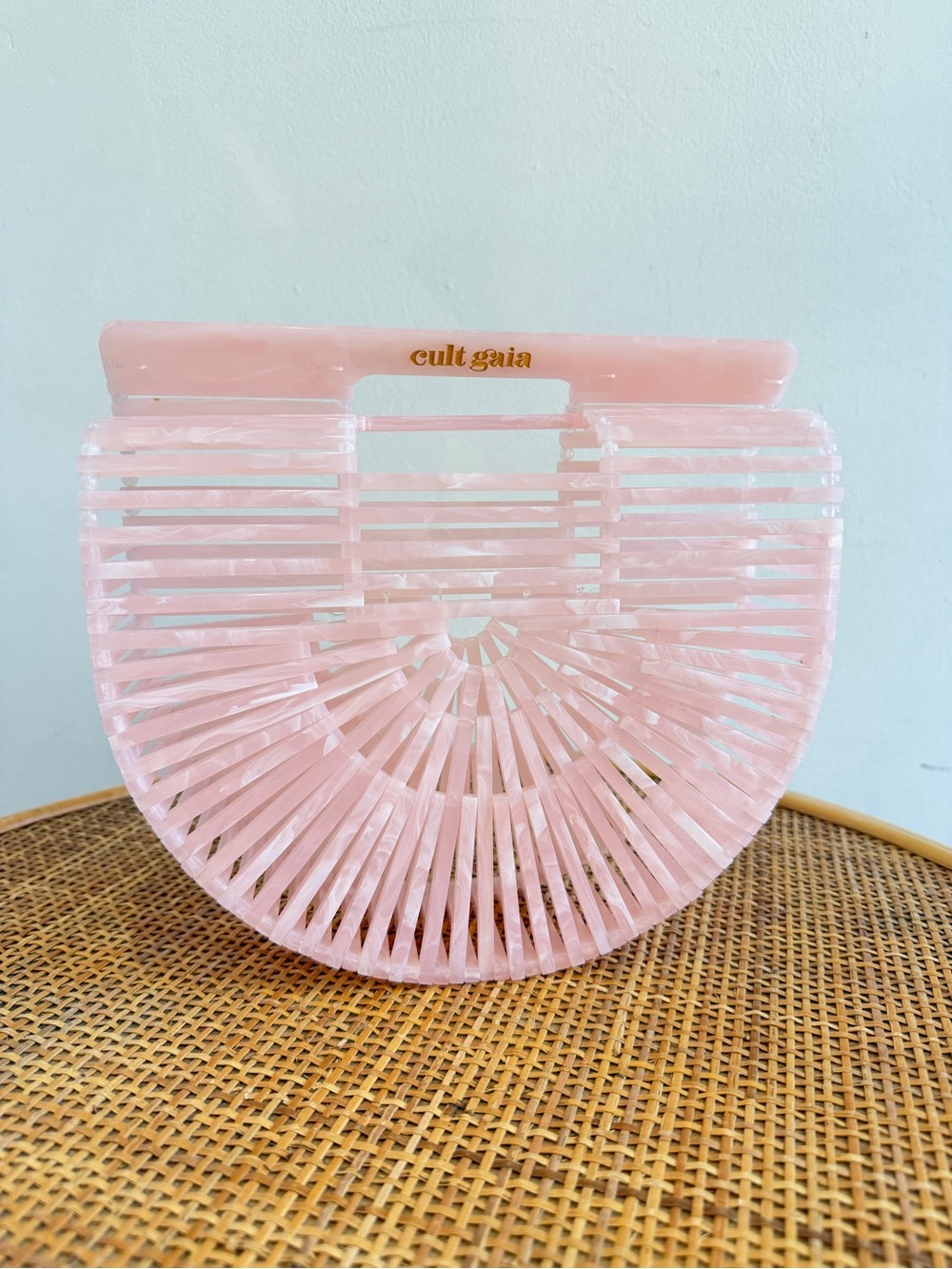cult gaia pale pink Ark-style Slatted Acrylic Handbag
